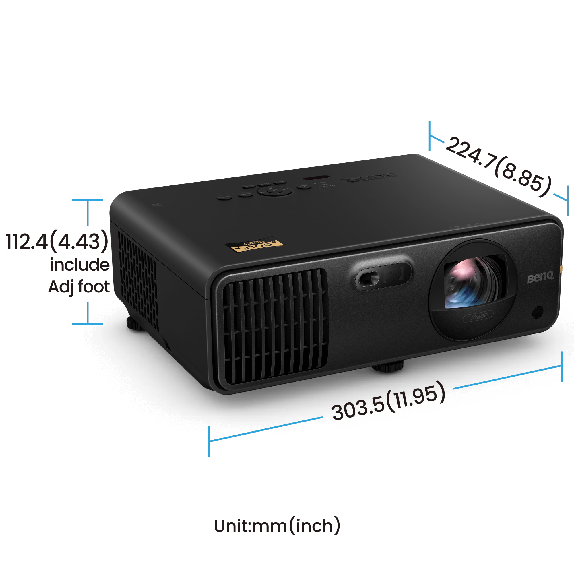 BenQ AH700ST 1080p Laser Short Throw Golf Projector - Auto Screen Fit | 4000lm Brightness for Garage Golf Sims