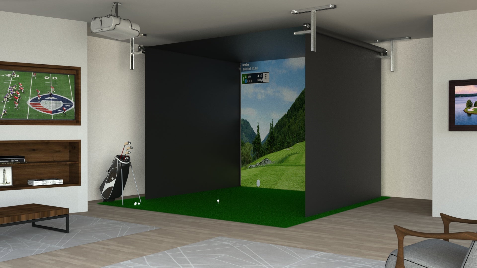 SportScreen Vanish Retractable Golf Simulator Enclosure