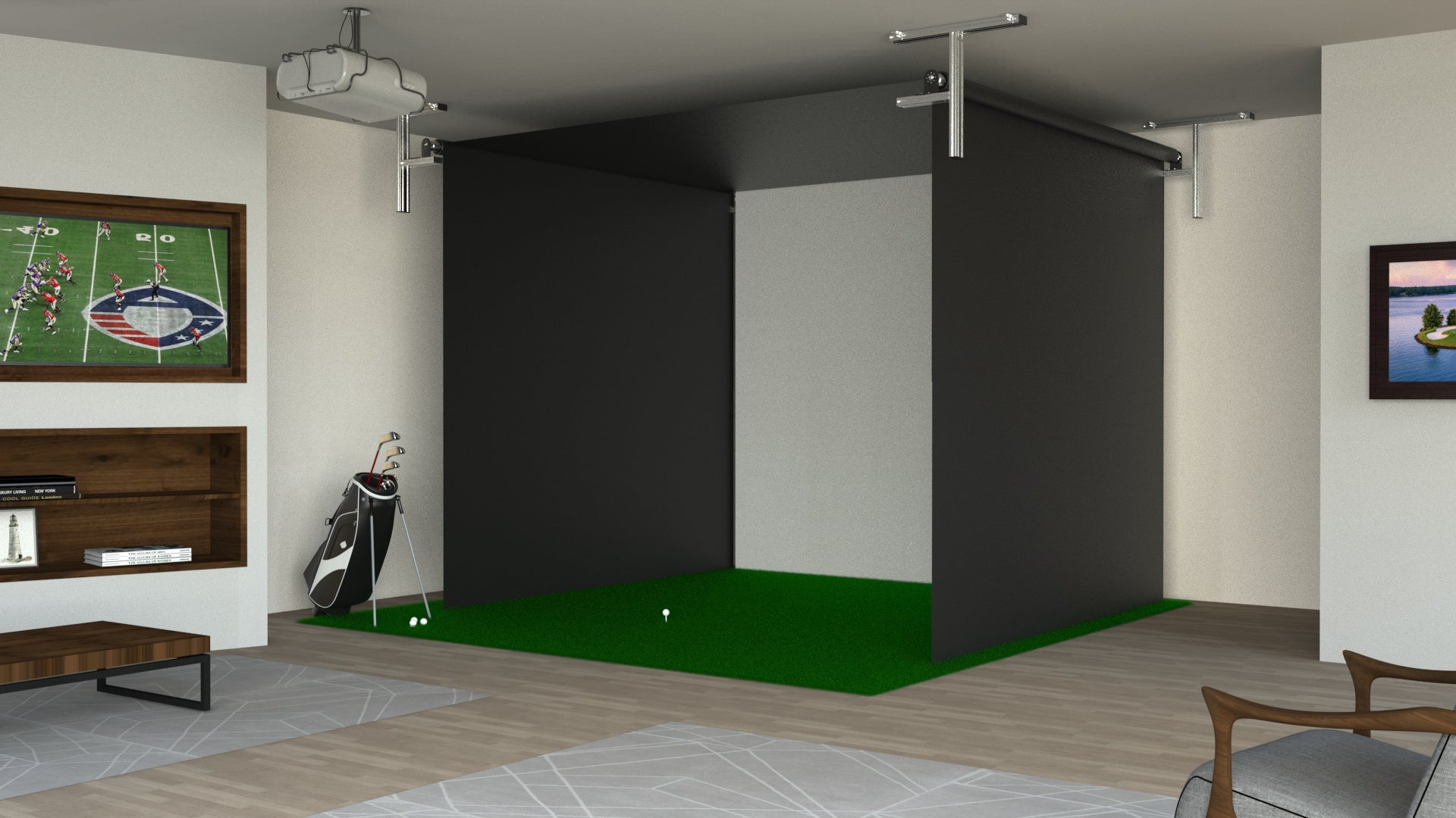 SportScreen Vanish Retractable Golf Simulator Enclosure
