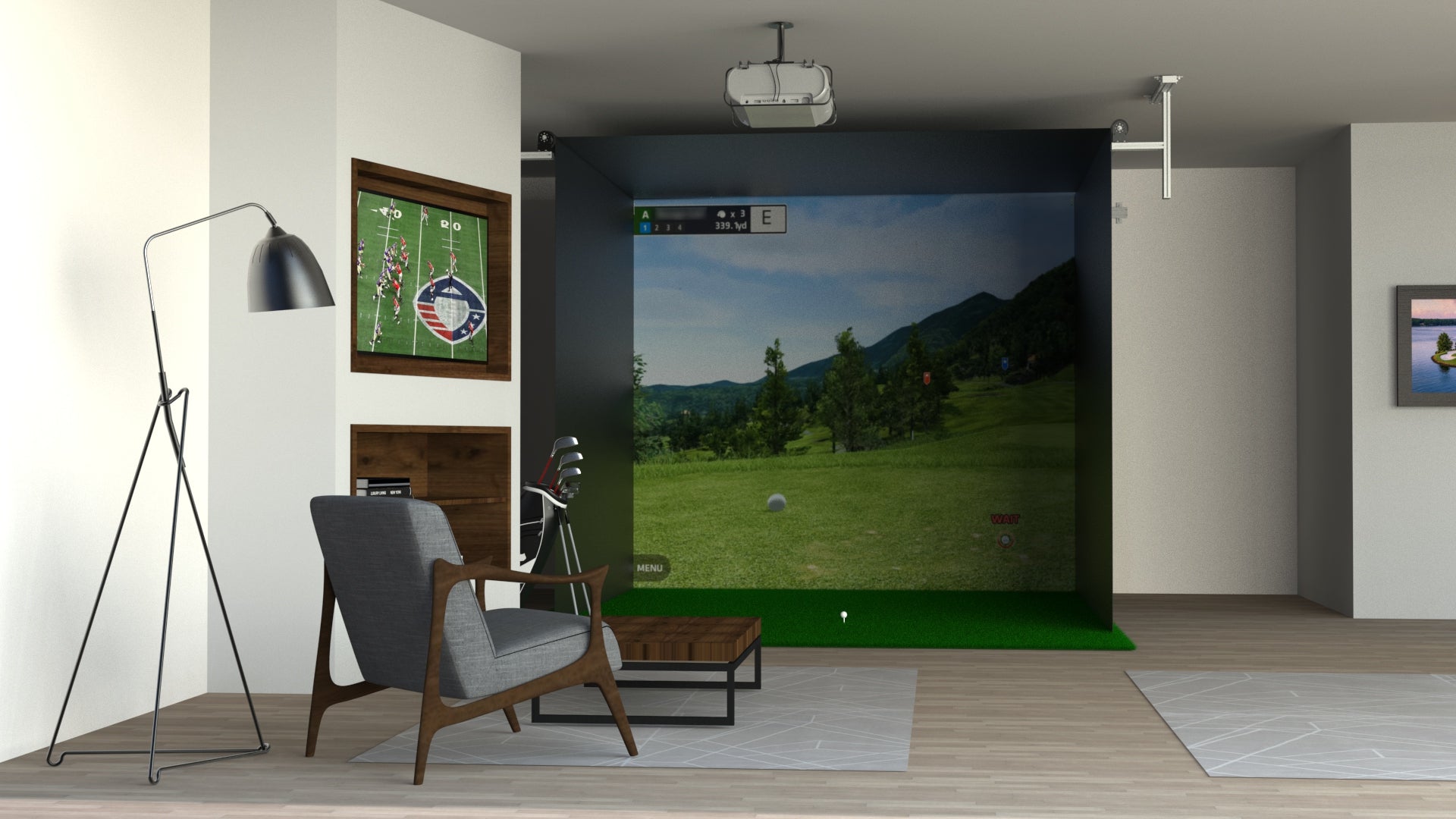 SportScreen Vanish Retractable Golf Simulator Enclosure