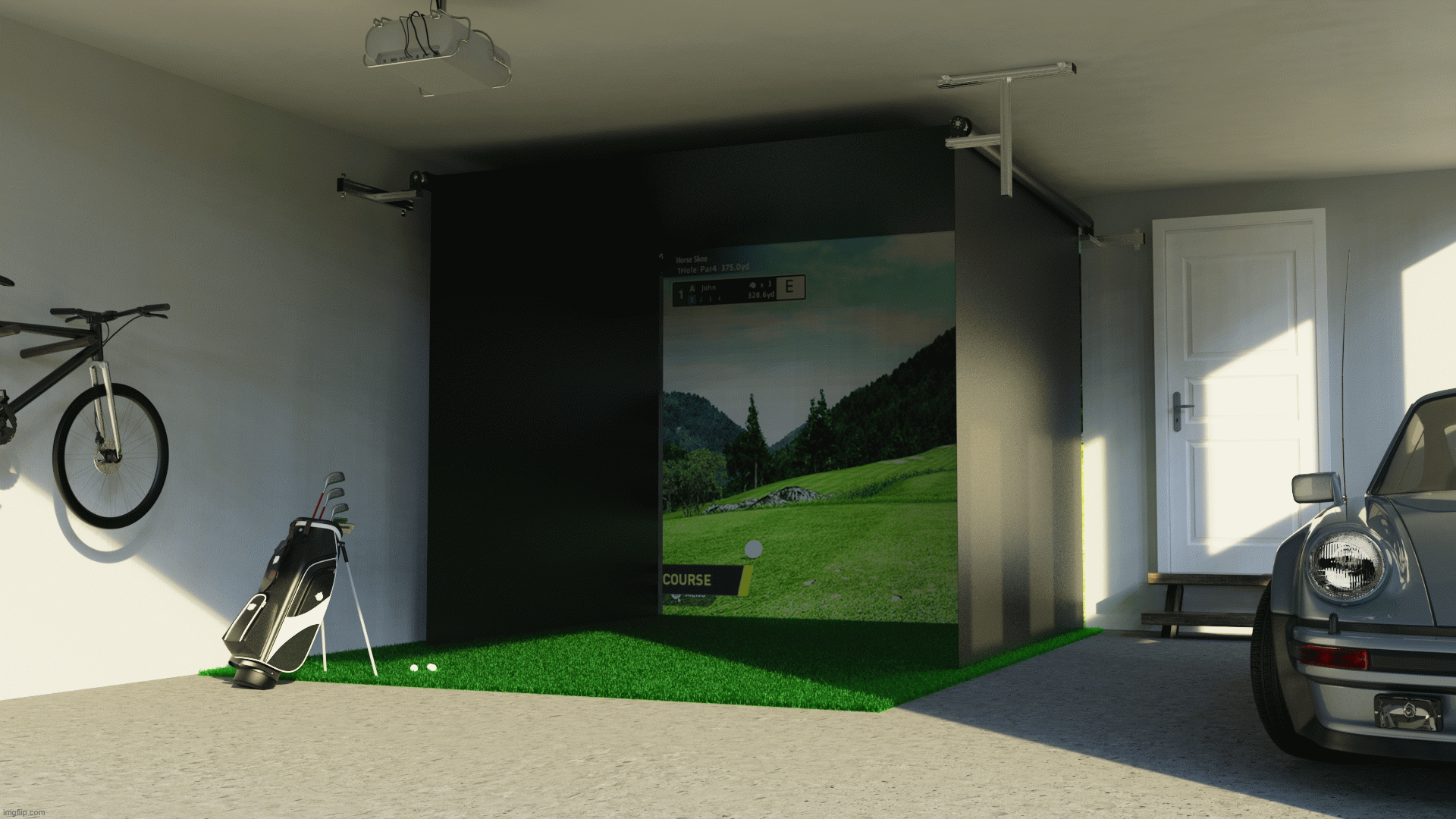 SportScreen Vanish Retractable Golf Simulator Enclosure