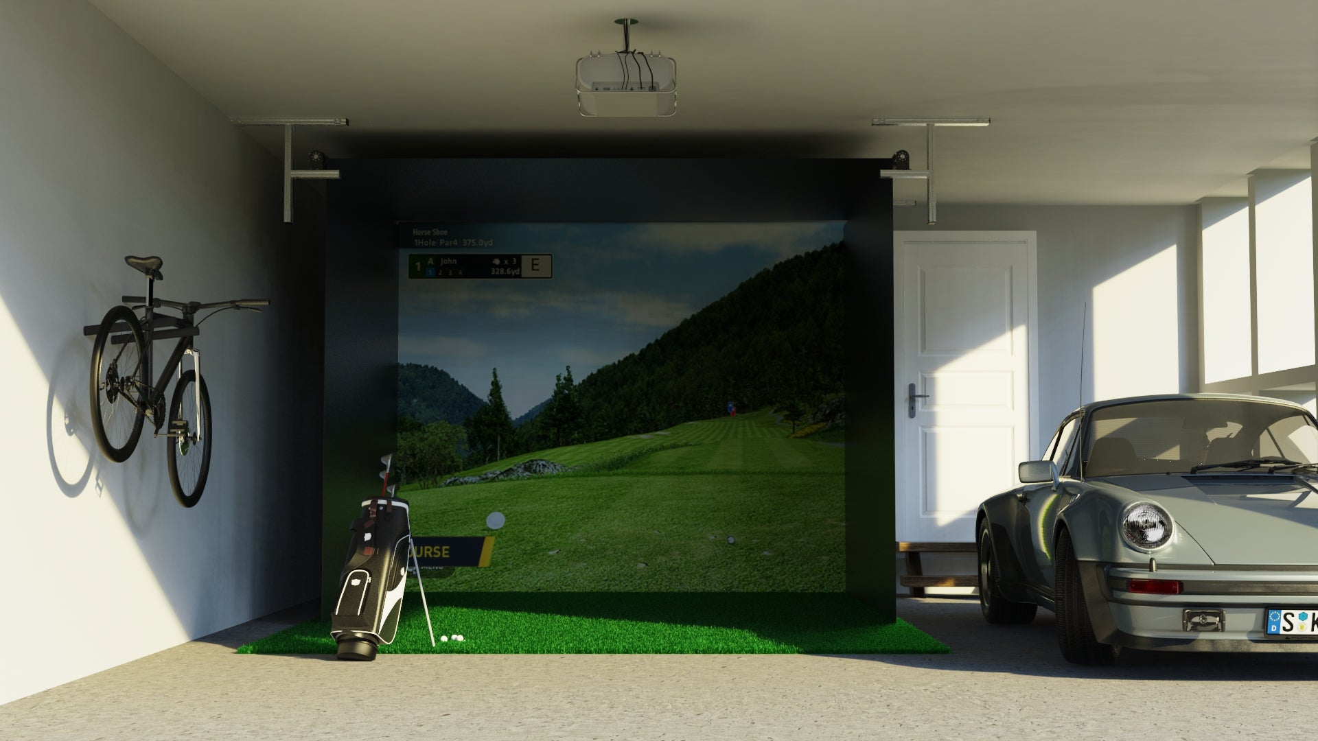 SportScreen Vanish Retractable Golf Simulator Enclosure