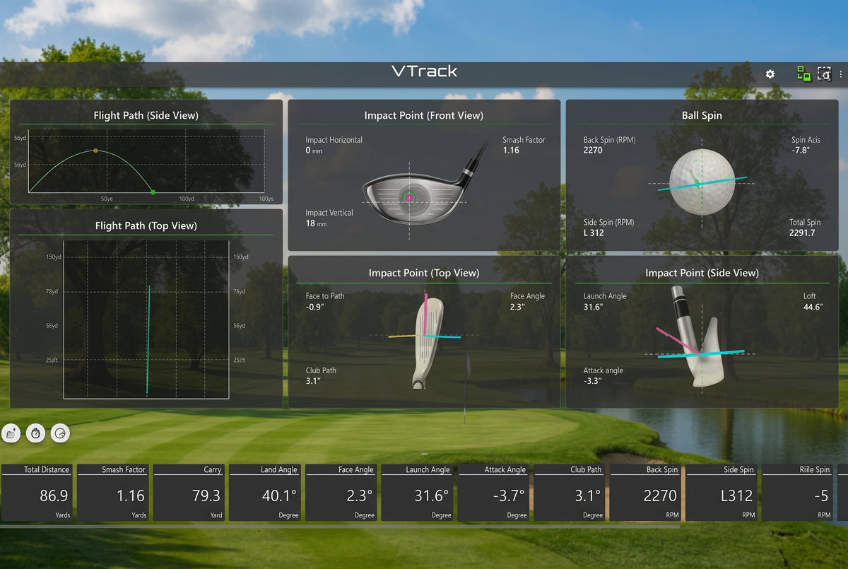 VTrack™ Overhead High-Speed Camera Golf Launch Monitor