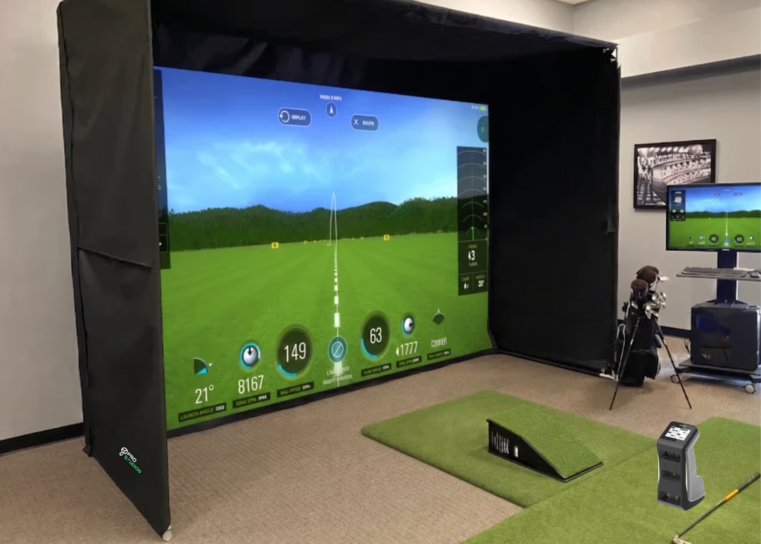 Nvisage Neo-E Launch Monitor with Guardian Bay™ Golf Simulator Studio