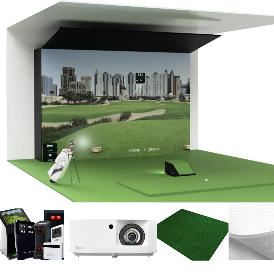Wedge Bay™ Enclosure with 4K Short-Throw Golf Projector | Space-Saver Bundle