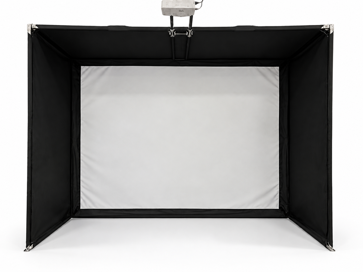 OptiBay™ Golf Enclosure with Projector Mount | Premium 4K Impact Screen, Padding System for High-Ceiling Rooms