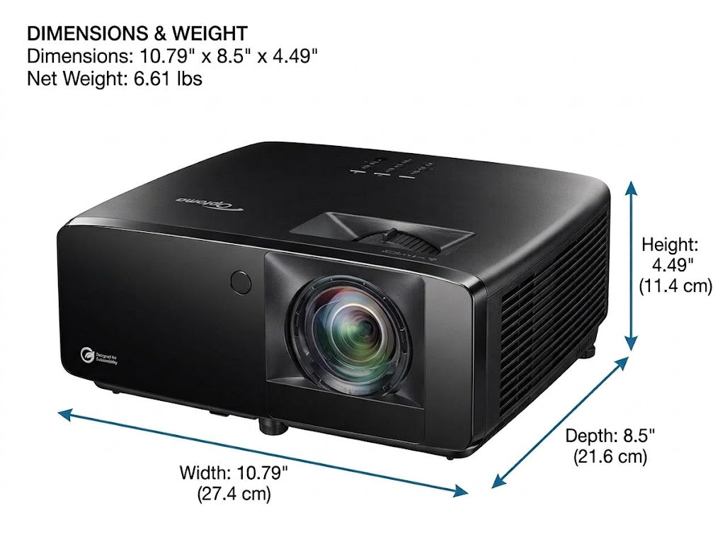 Optoma GT2400HDR 1080p Short Throw Golf Simulator Projector - 4200 Lumens Laser (Garage)
