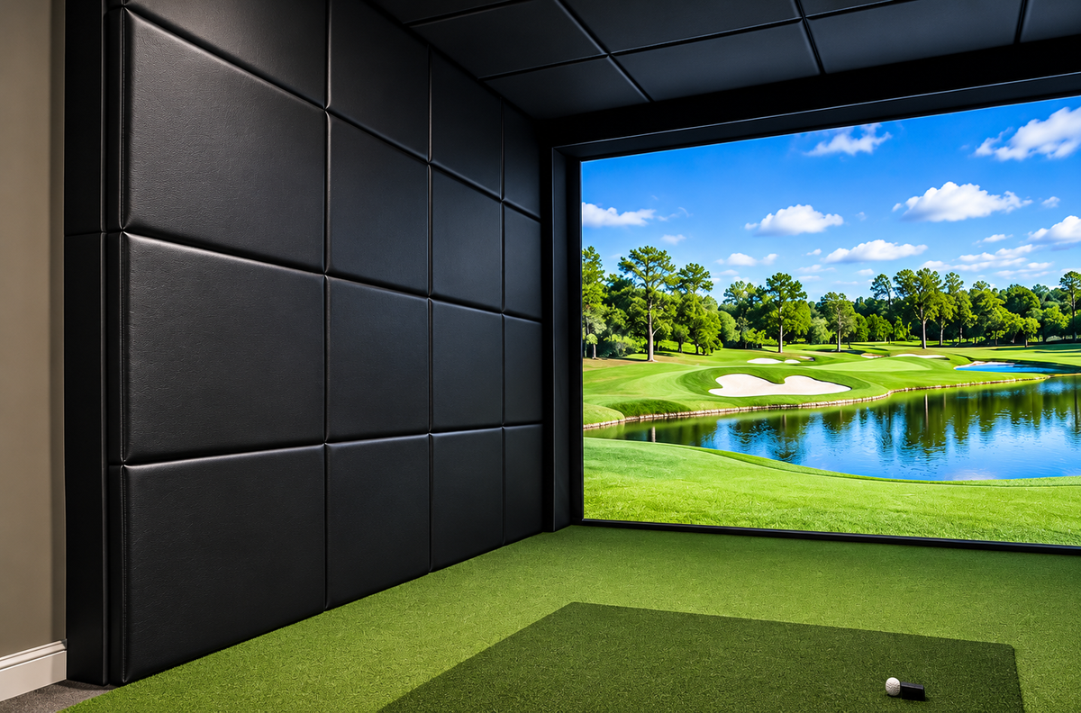 ImpactArmor™ Premium Golf Simulator Wall Padding | Quick-Mount Velcro Panels (12-Pack)