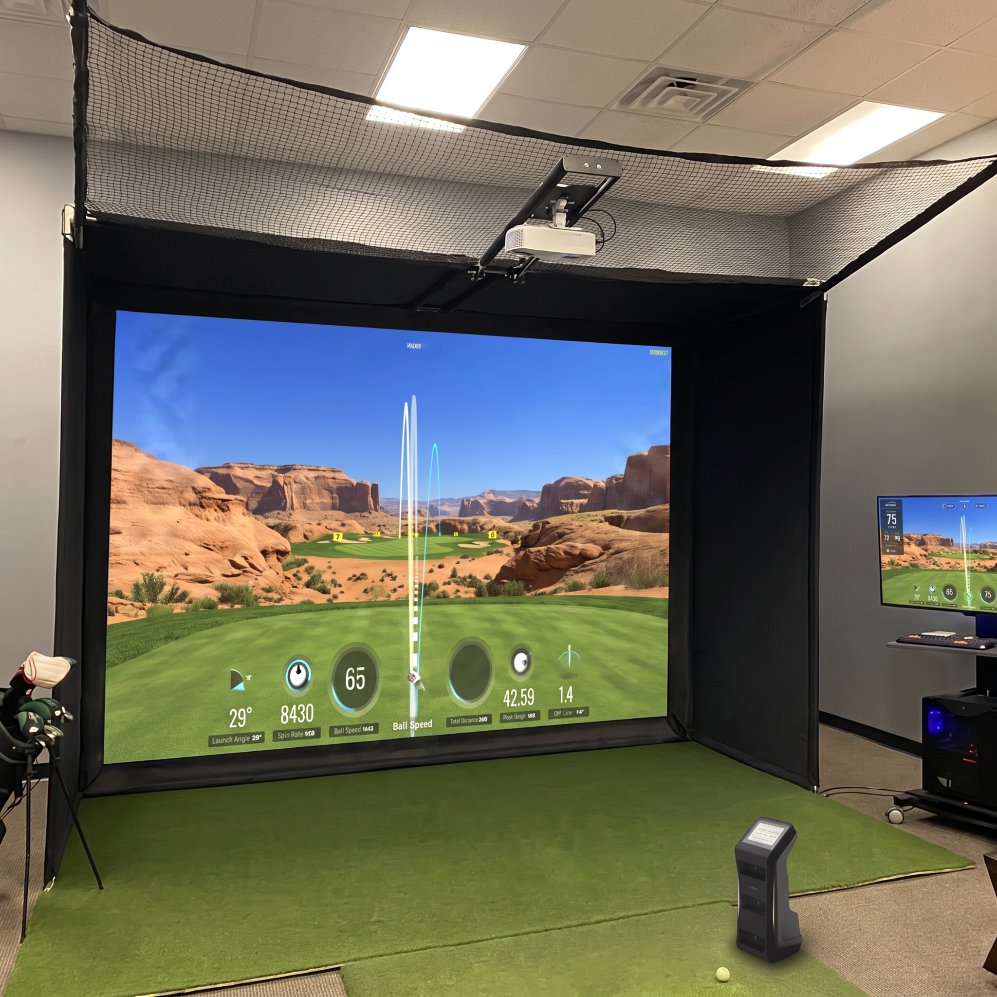 Nvisage Neo-E Launch Monitor with Insta Bay™ HD Home Golf Simulator Package
