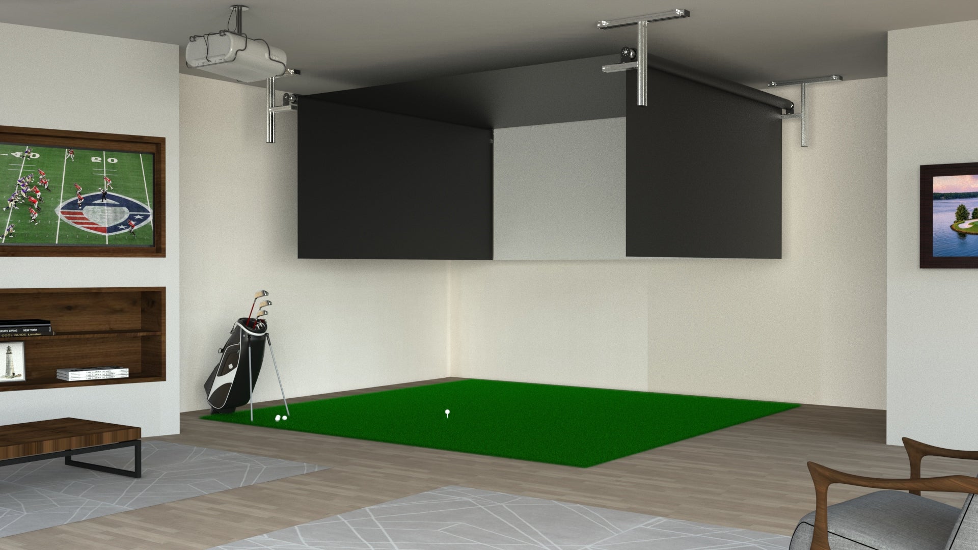 SportScreen Vanish Retractable Golf Simulator Enclosure