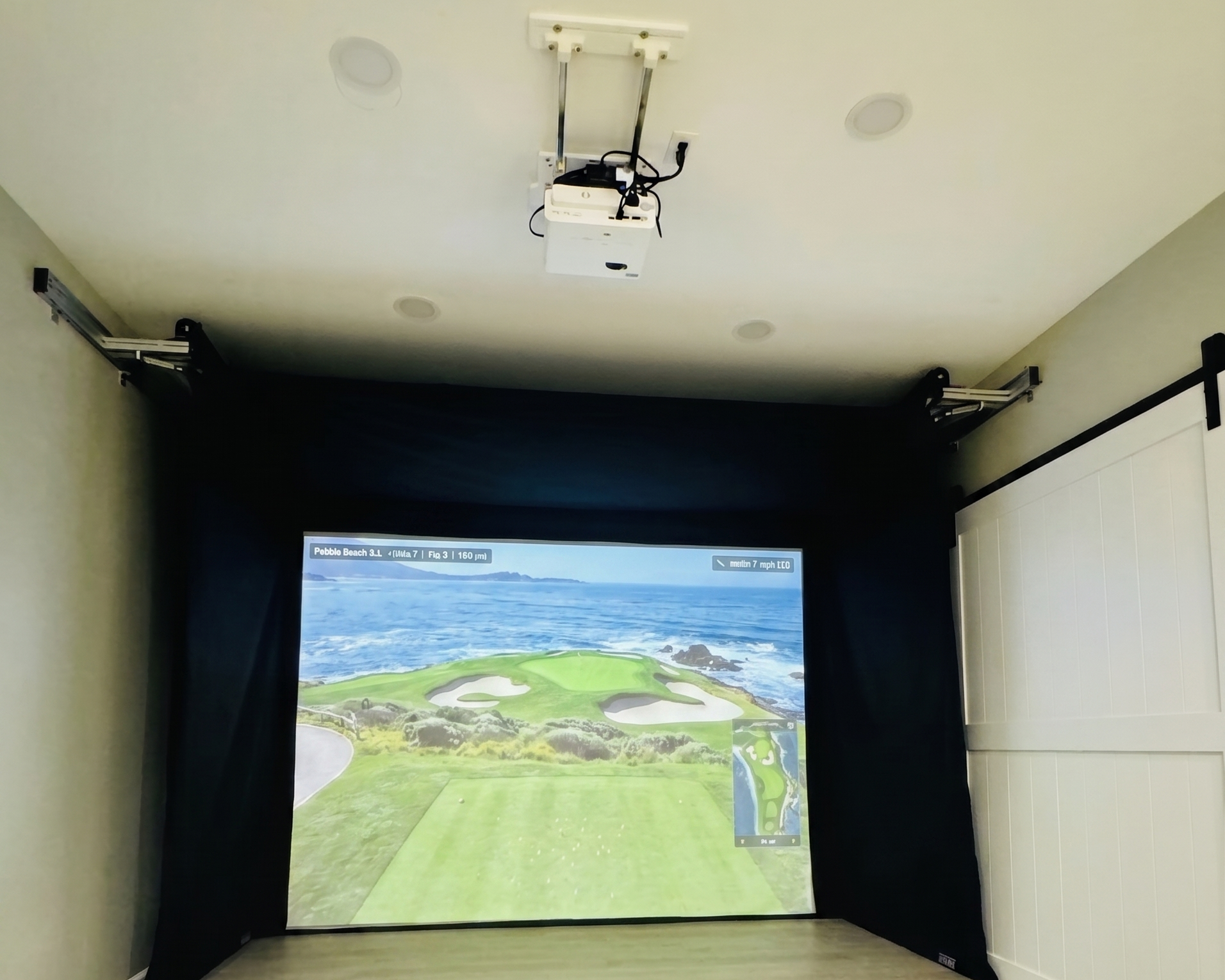 SkyRail™ Adjustable Sliding Projector Mount for Golf Simulators