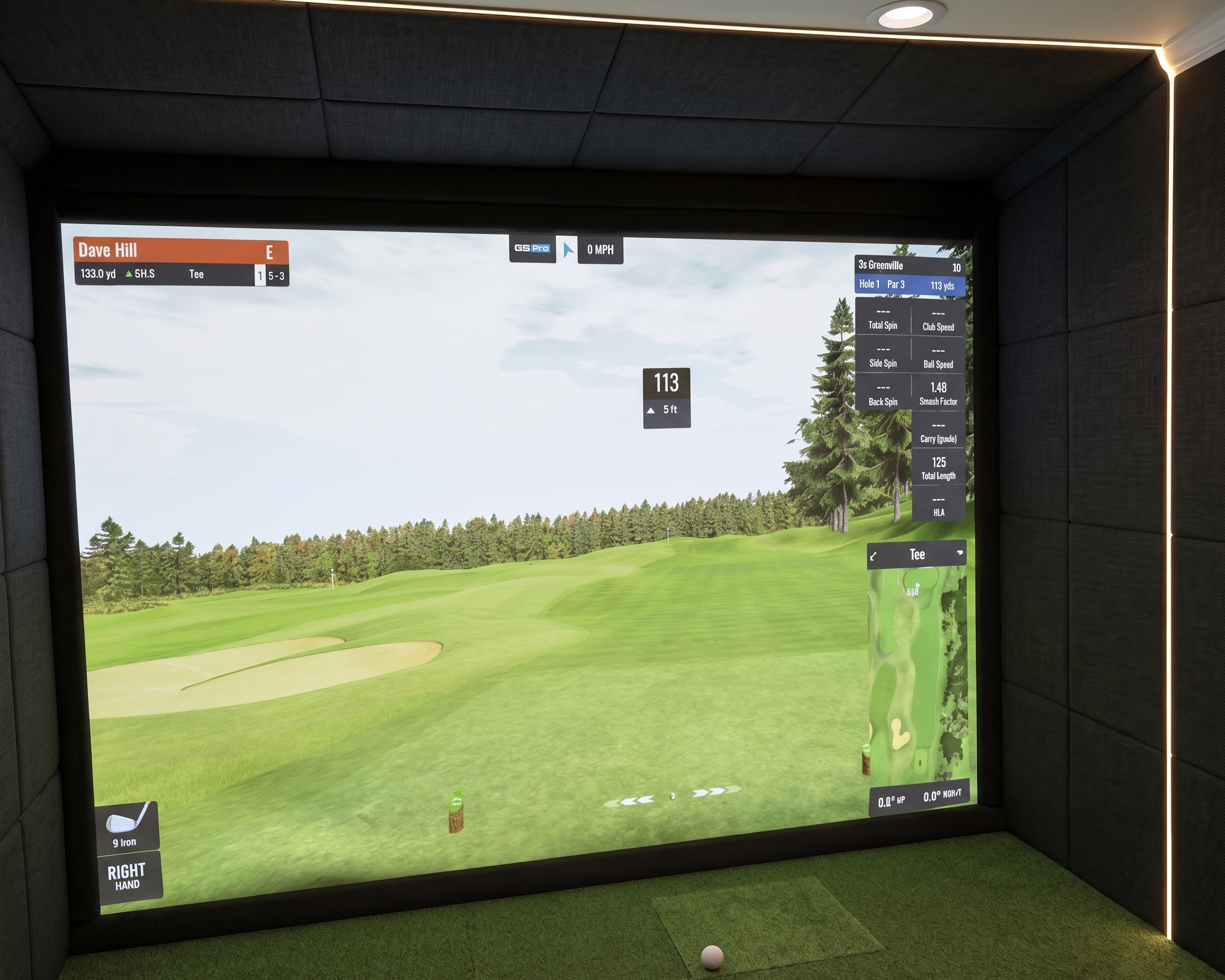 Golf Simulator Wall Padding Tiles and Padded Ceiling Panels