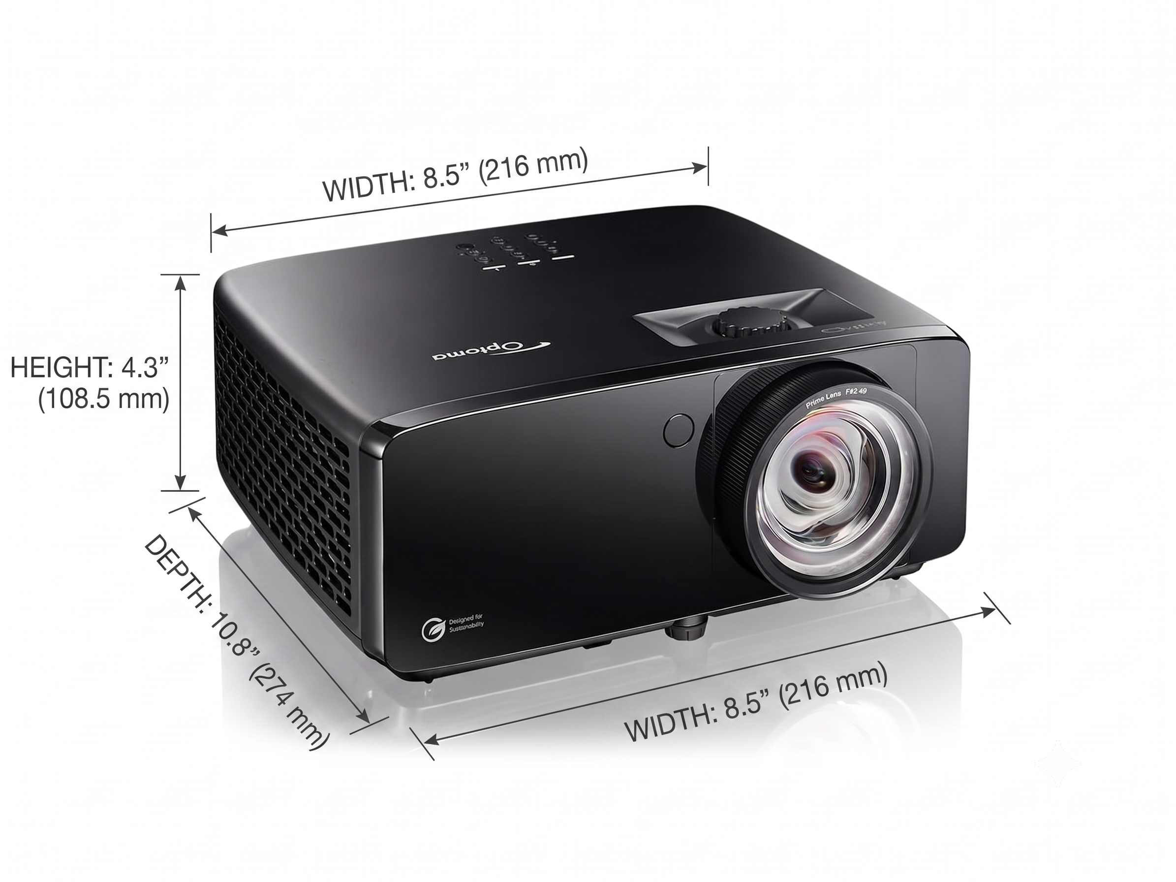 Optoma Indoor Golf Simulator Projector 4K Short Throw Laser 5000lm ZK521ST