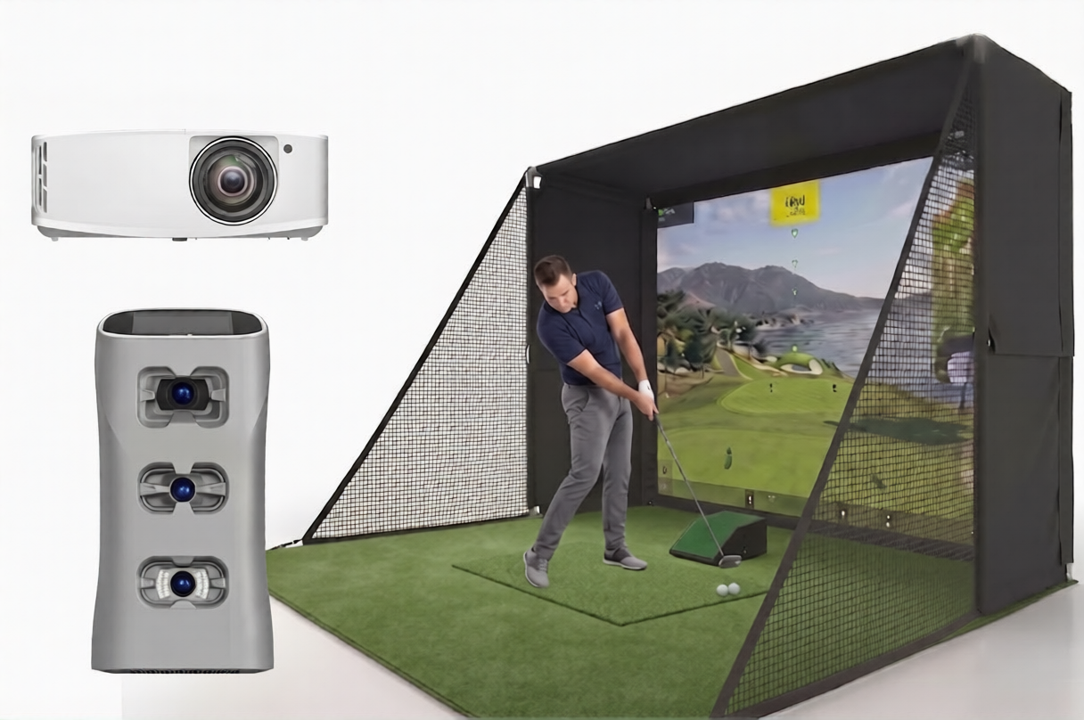 Full Indoor Safety Golf Simulator Studio | Golfjoy Spica 3 Guardian Bay