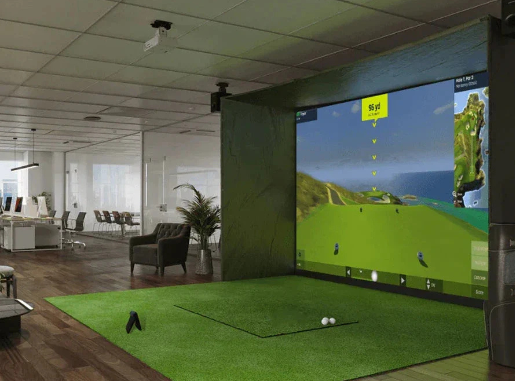 MoneyPutt™ Artificial Turf Roll for Golf Simulators (15′ Wide Roll)