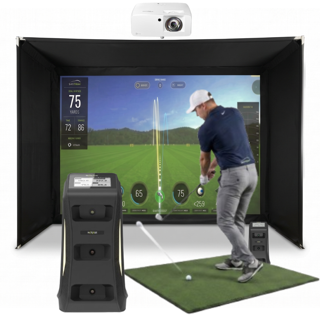 Nvisage Neo-E Launch Monitor with Insta Bay™ HD Home Golf Simulator Package