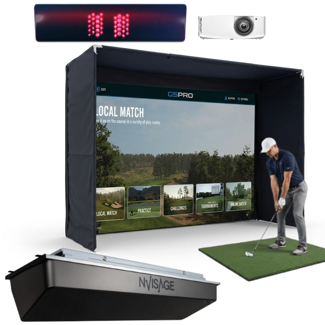 Nvisage N1 Launch Monitor with Guardian Bay™ Premium Golf Simulator Studio