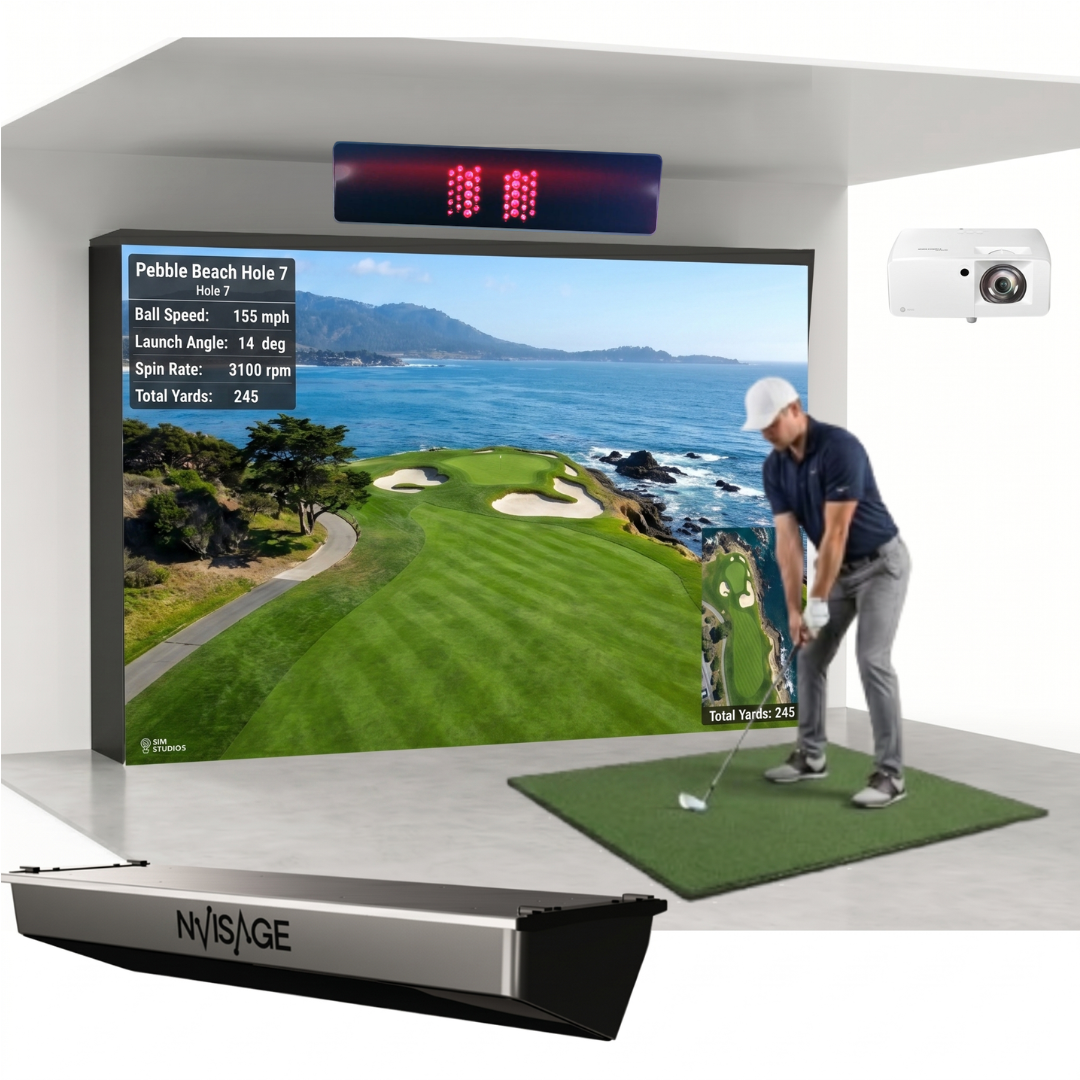Nvisage N1 Overhead Launch Monitor with Wedge Bay™ HD Space-Saver Golf Simulator