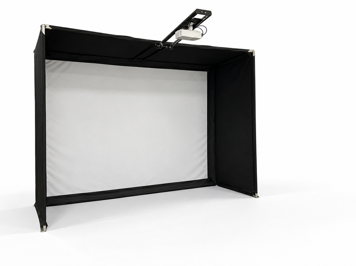 OptiBay™ Golf Enclosure with Projector Mount | Premium 4K Impact Screen, Padding System for High-Ceiling Rooms