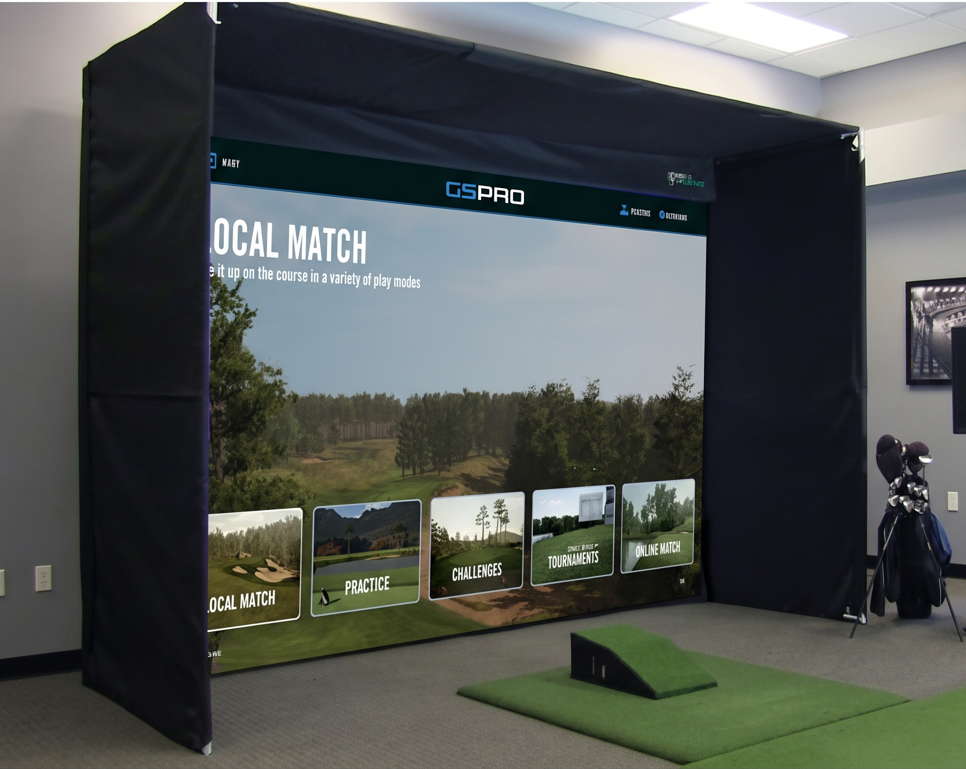 Foresight Falcon Launch Monitor with Guardian™ Bay Premium Golf Simulator Studio