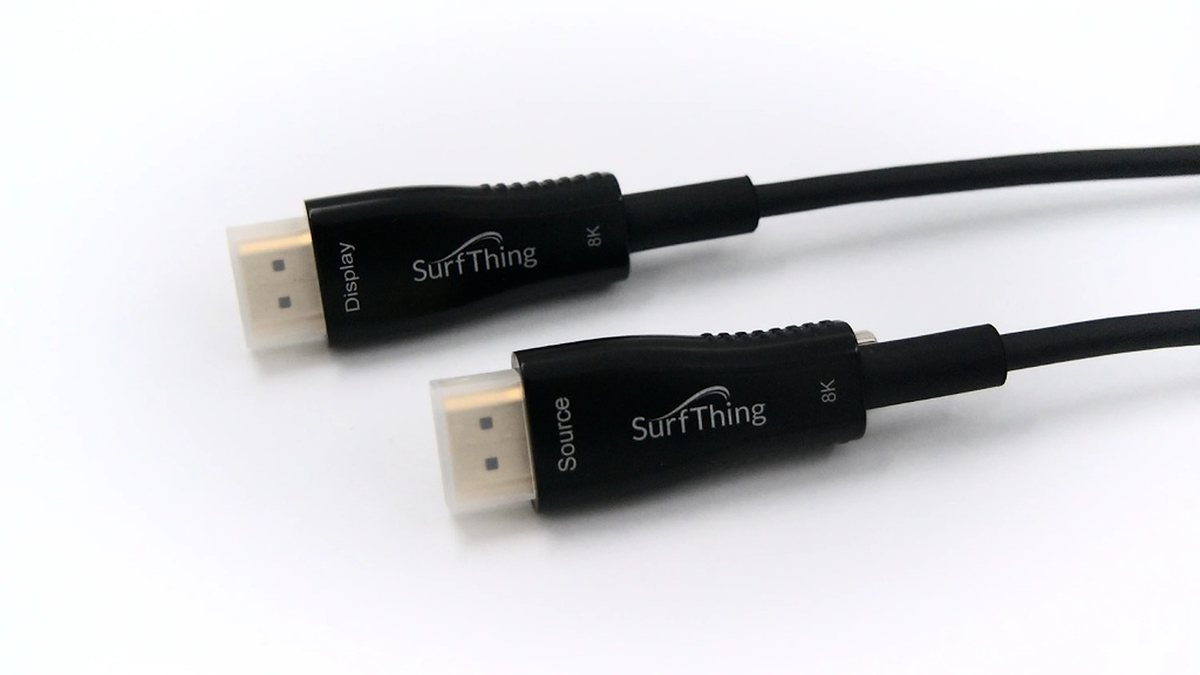 Fiber Optic HDMI 2.1 Cable for Golf Simulators - 8K Locking Cord (33ft-50ft) Surfthing