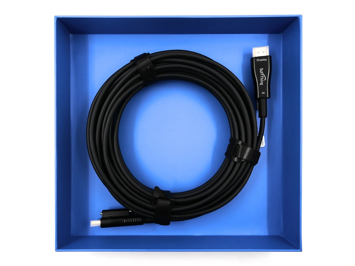 Fiber Optic HDMI 2.1 Cable for Golf Simulators - 8K Locking Cord (33ft-50ft) Surfthing