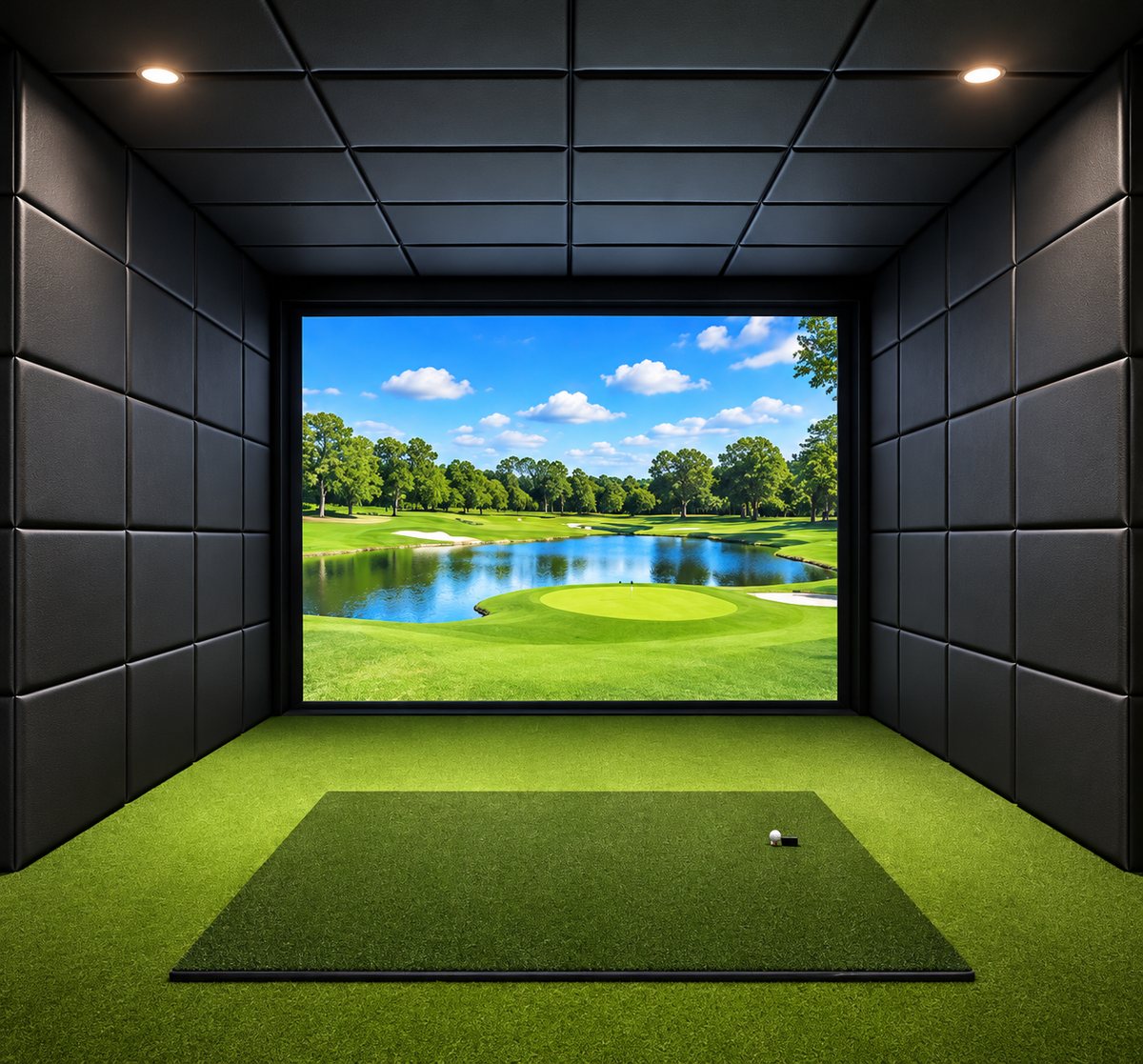 ImpactArmor™ Premium Golf Simulator Wall Padding | Quick-Mount Velcro Panels (12-Pack)