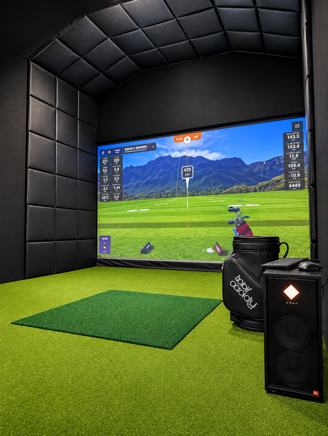ImpactArmor™ Premium Golf Simulator Wall Padding | Quick-Mount Velcro Panels (12-Pack)
