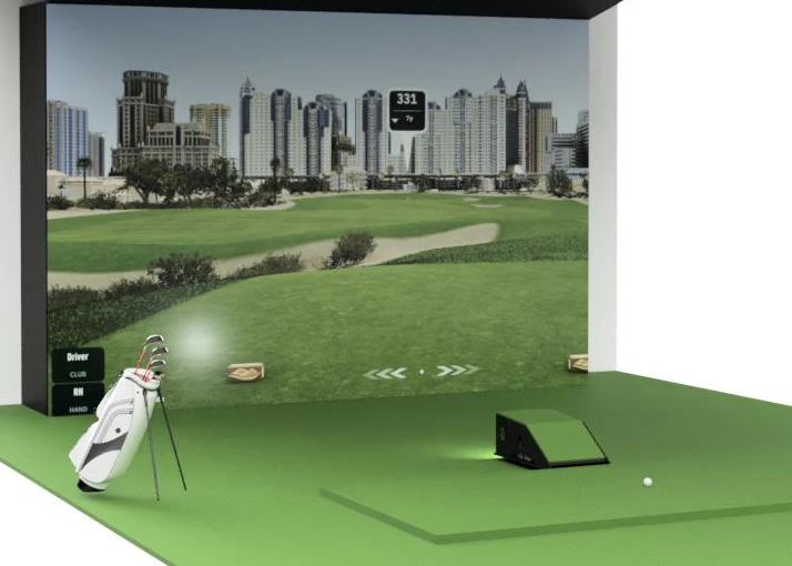 Full Home & Garage Golf Simulator Package w/ Enclosure & Projector Mount | Golfjoy P7/P8