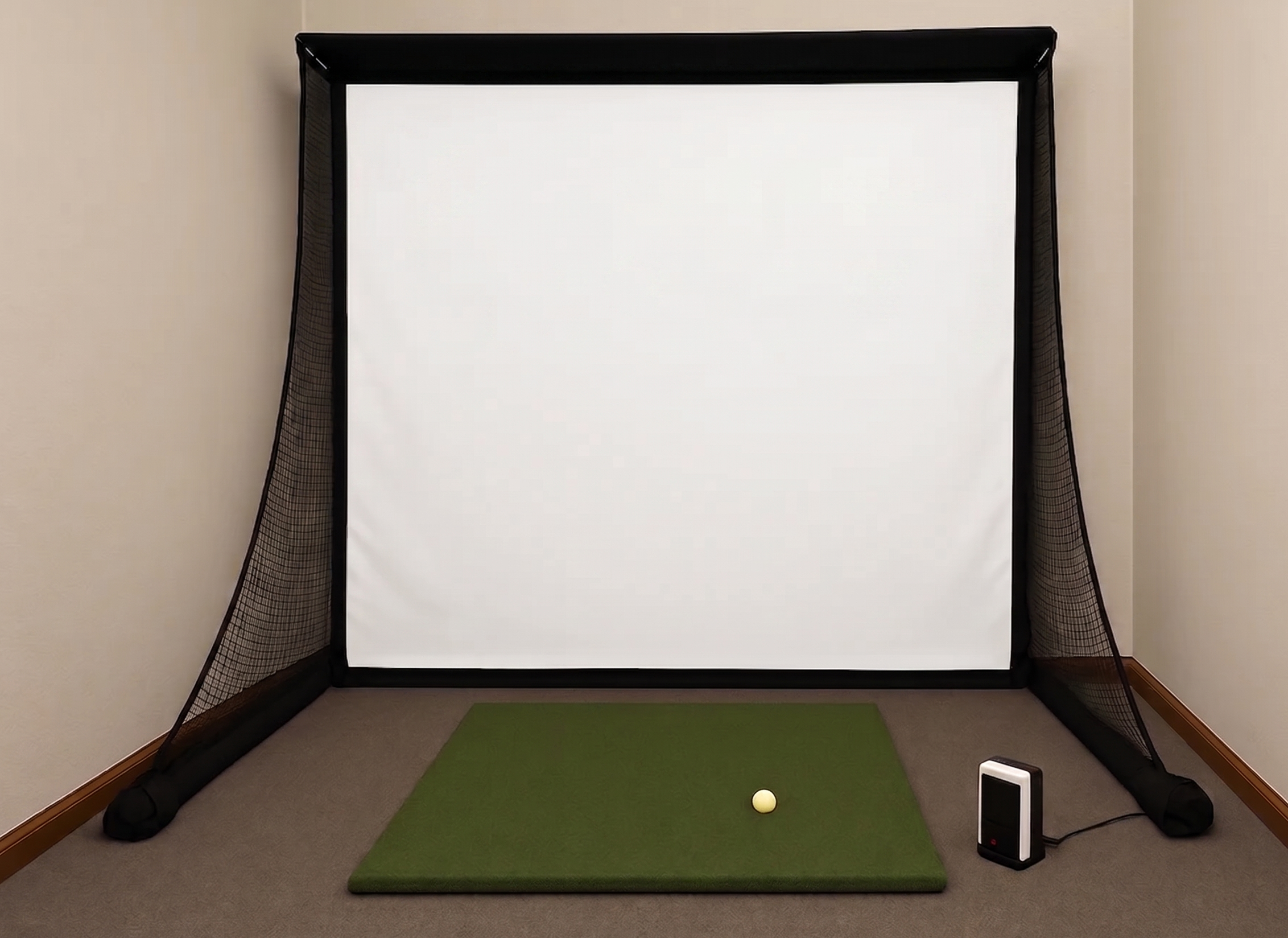 Wedge Bay™ Golf Simulator Enclosure for Small Rooms