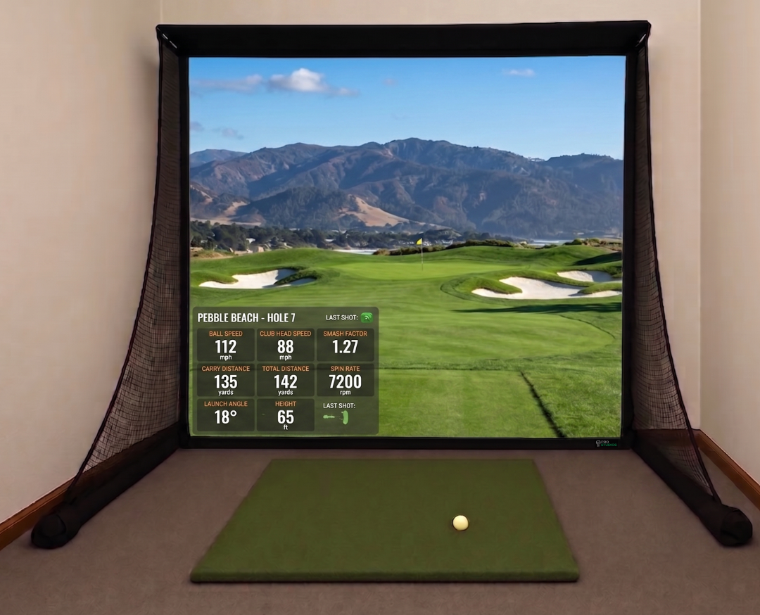 Neo-E Launch Monitor with Wedge Bay™ HD Space-Saver Golf Simulator Package